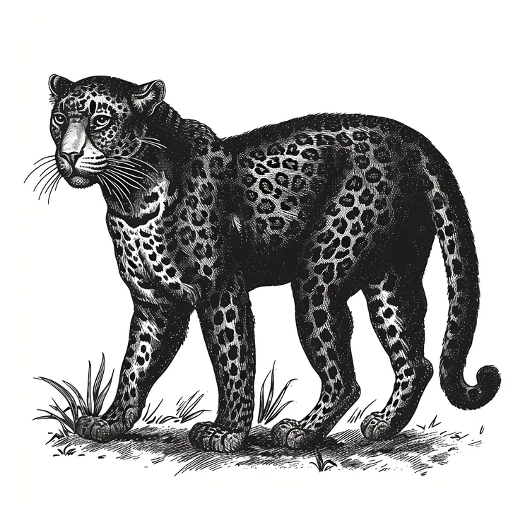 Vintage Leopard Illustration