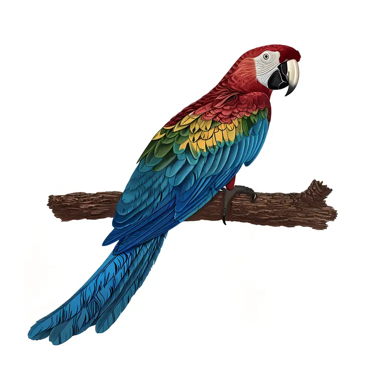 Colorful Parrot on a Branch