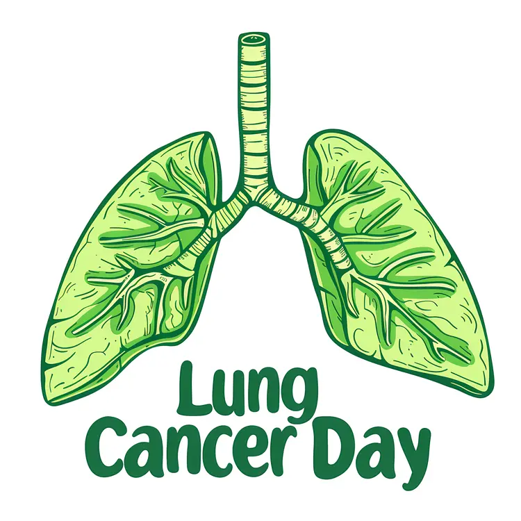 Lung Cancer Day Green Lungs Illustration