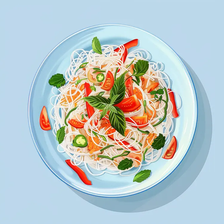 Fresh Noodle Salad with Tomatoes and Herbs