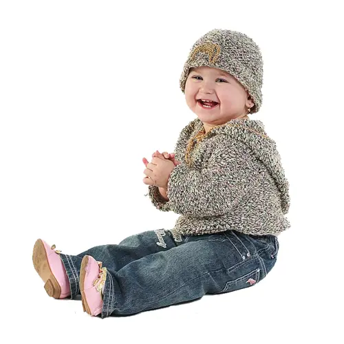 Smiling Baby in Warm Clothing
