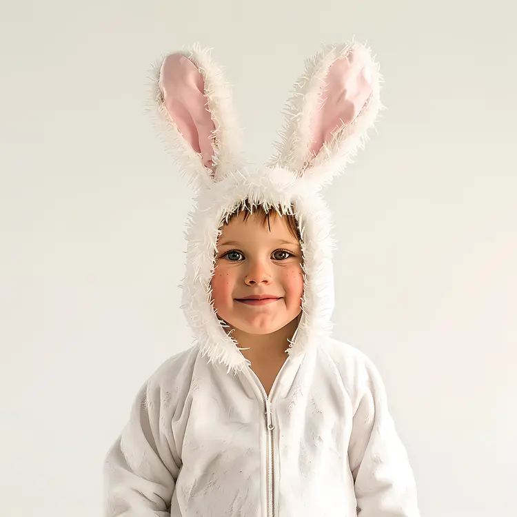 Child in White Bunny Costume