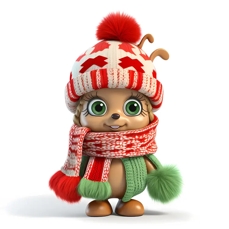 Cute Brown Winter Character
