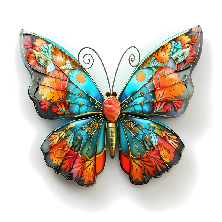 Artistic Decorative Butterfly with Colorful Wings