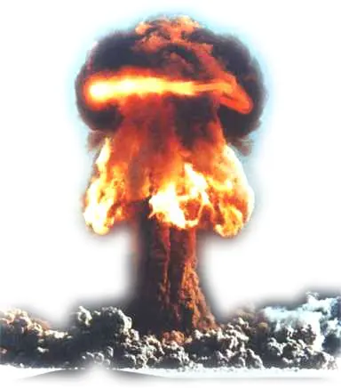 Fiery Mushroom Cloud Explosion