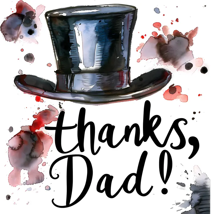 Thanks Dad with Top Hat