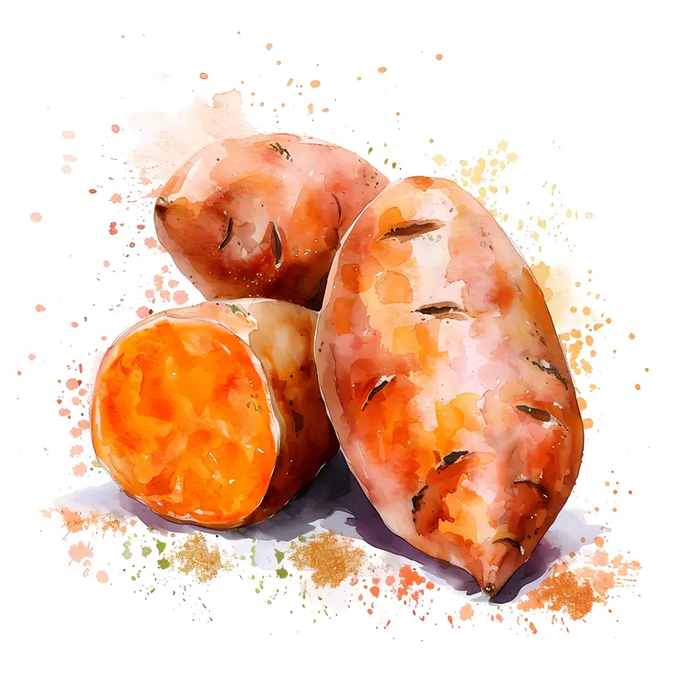 Orange Sweet Potatoes Illustration