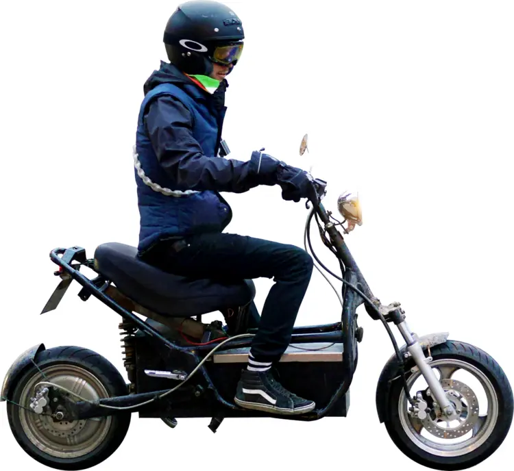 Person Riding an Electric Bike