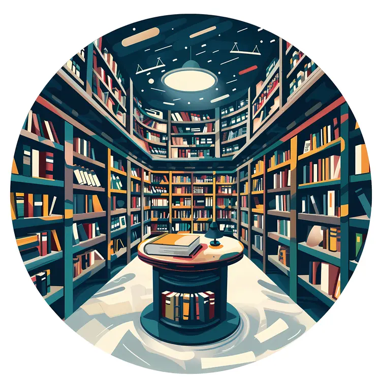 Cozy Library with Bookshelves