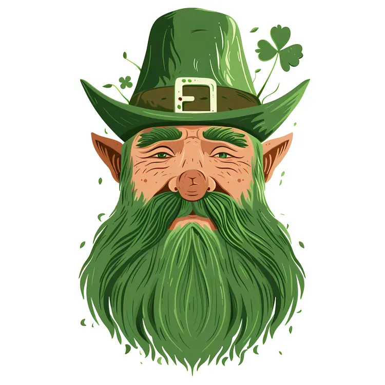 Green-Bearded Man with Shamrock