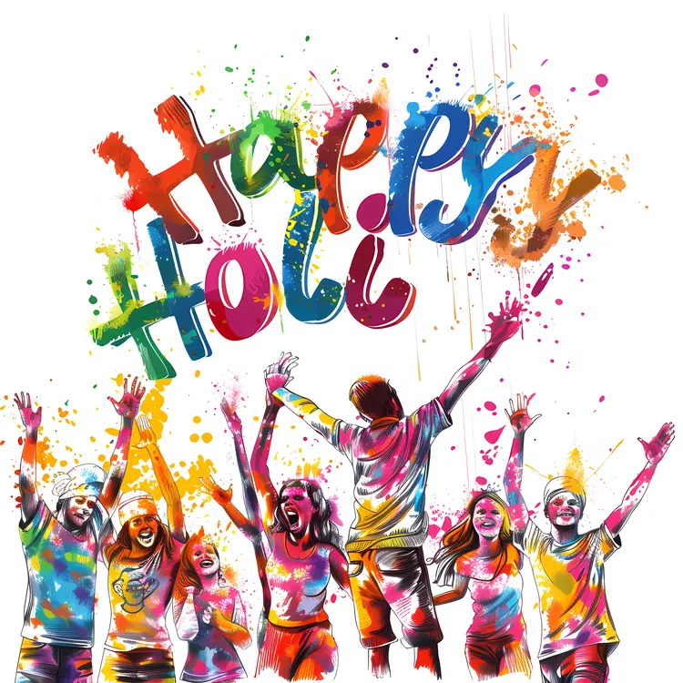 Joyful Happy Holi with Friends