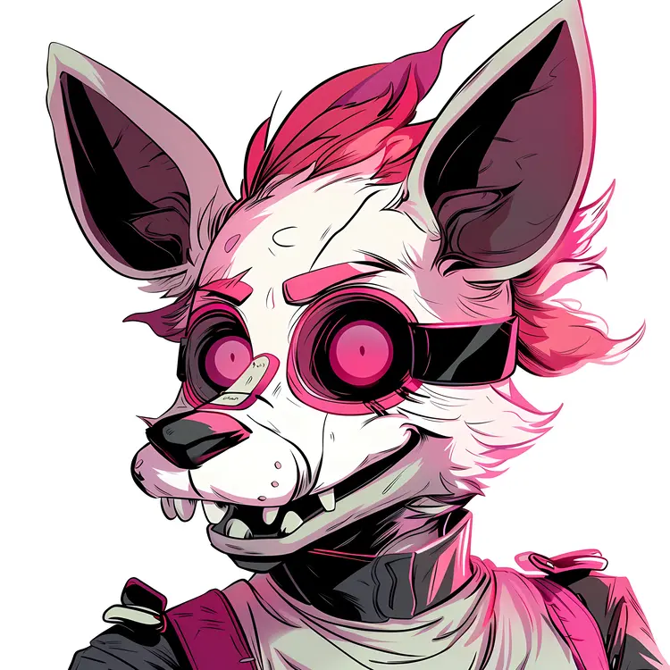 Pink and White Cartoon Fox