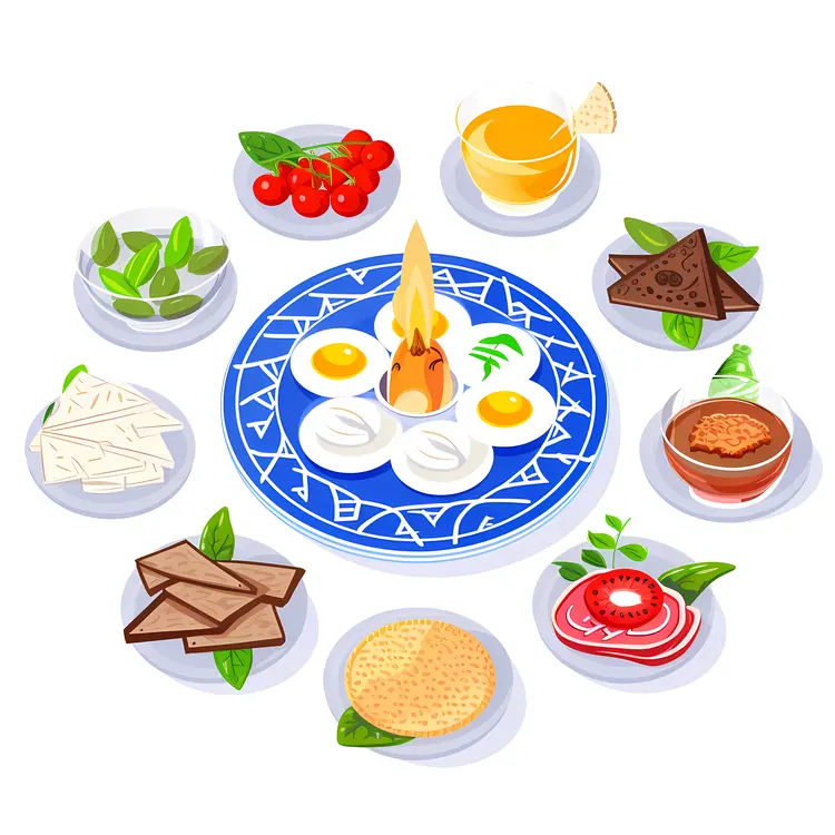 Dining Table with Eggs and Bread