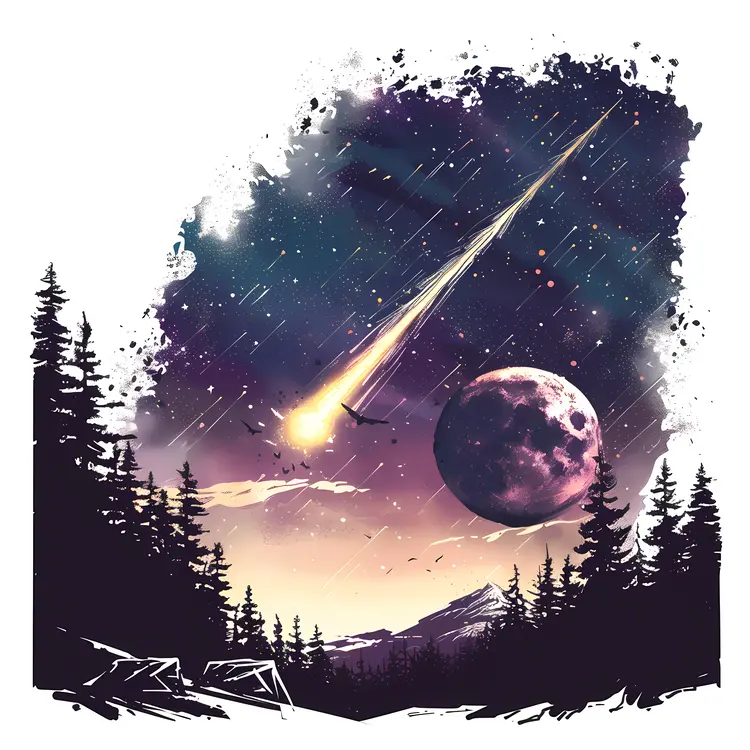 Meteor in the Night Sky