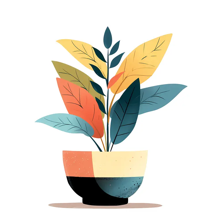 Vibrant Potted Plant Drawing
