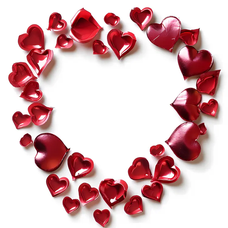 Metallic Red Heart Frame for Valentine's Day