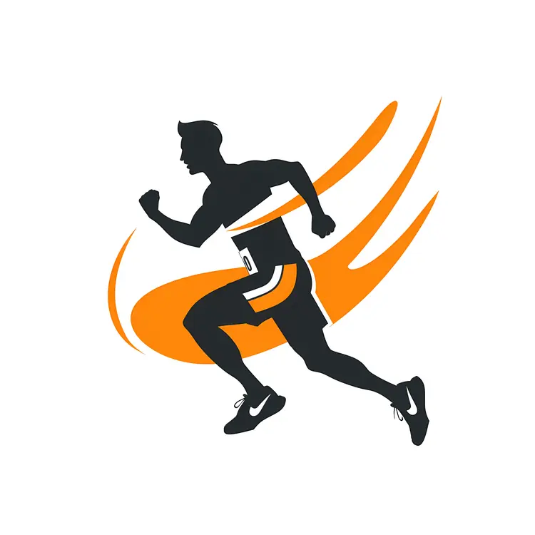 Runner with Orange Flame Illustration