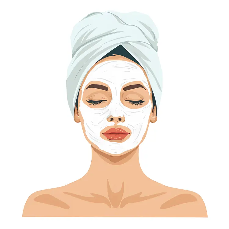 Relaxing Woman with Face Mask