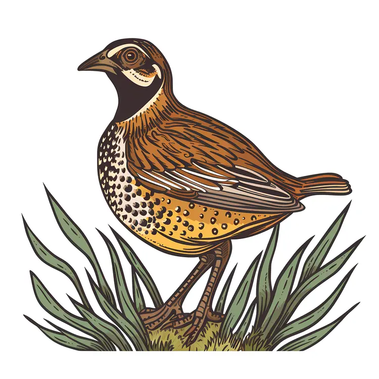 Detailed Bird in Grass