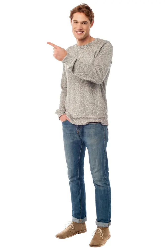 Casual Man Pointing
