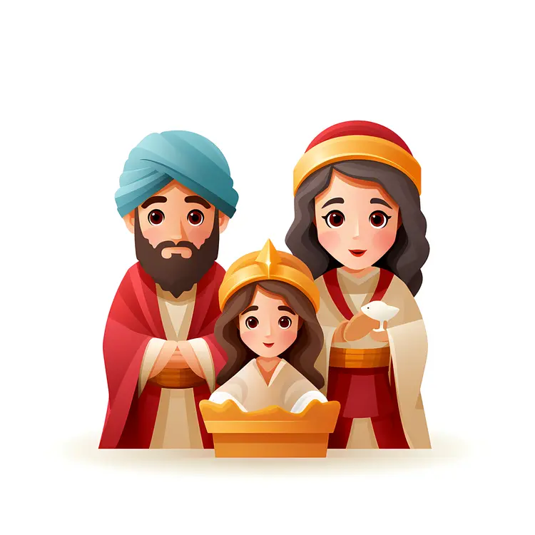 Holy Family Nativity Scene with Manger