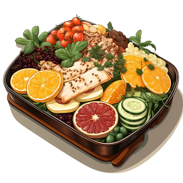 Colorful Bento Box with Fresh Ingredients