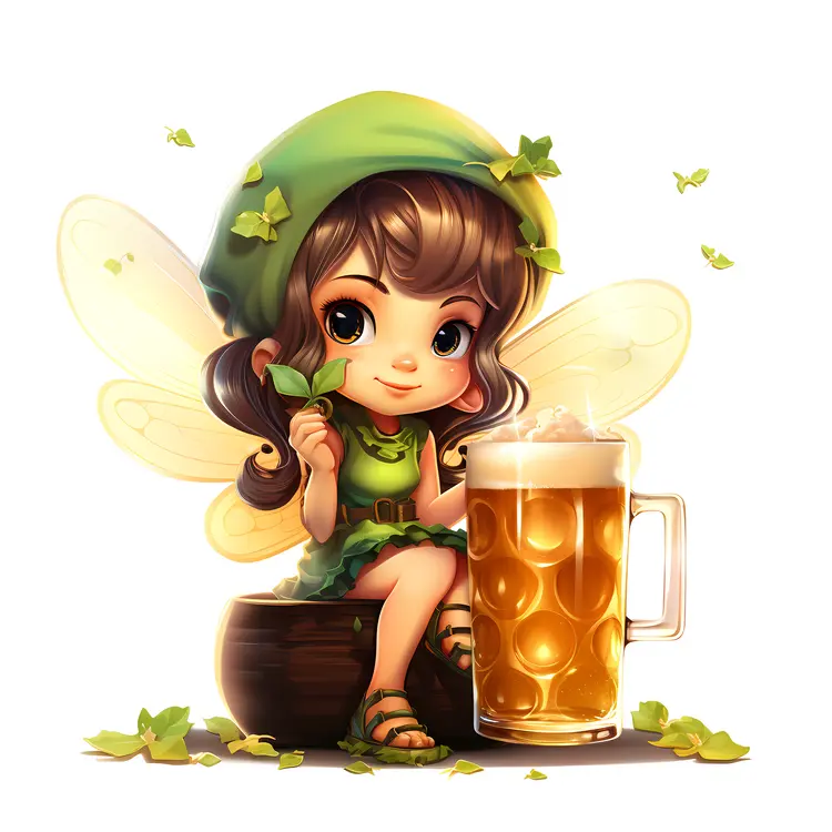 Cute Fairy with Beer Mug