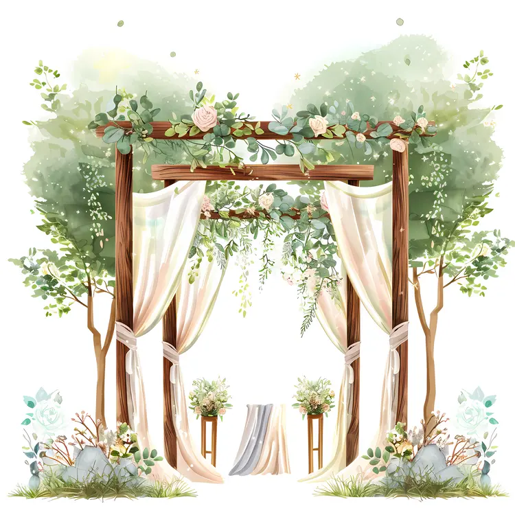 Rustic Wedding Arch with Flowers