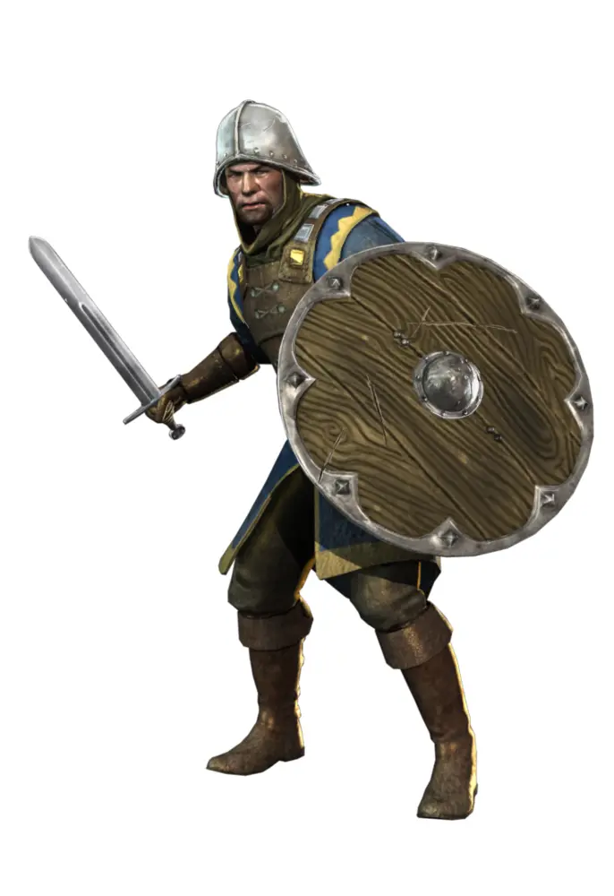 Medieval Soldier with Shield and Sword