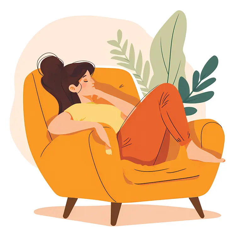 Woman Relaxing on Chair