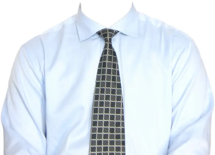 Blue Dress Shirt with Geometric Tie