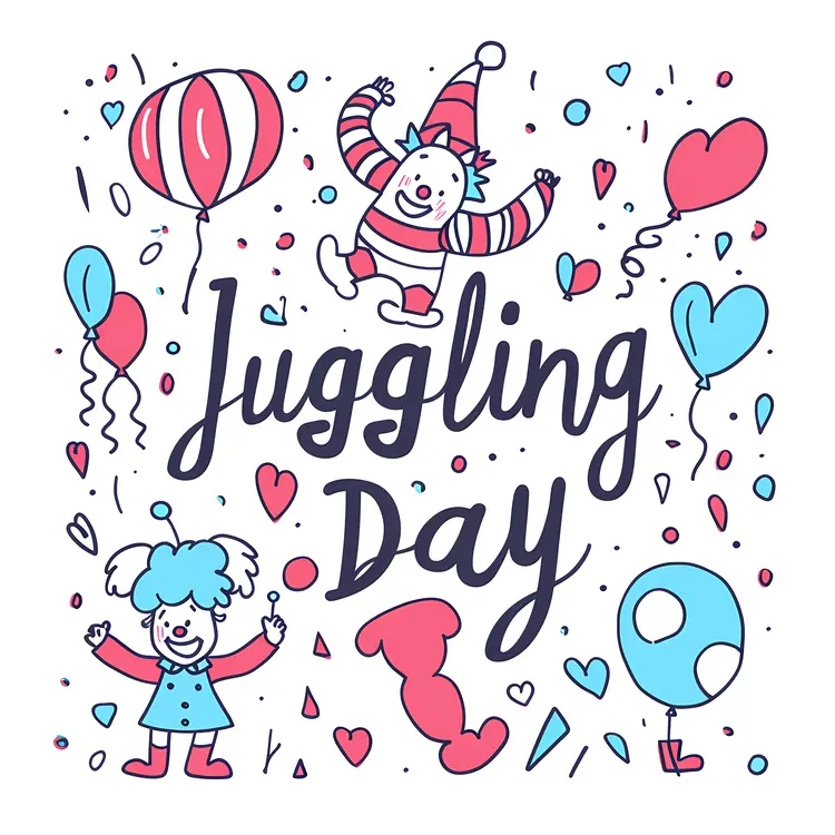 Juggling Day Clown with Balloons