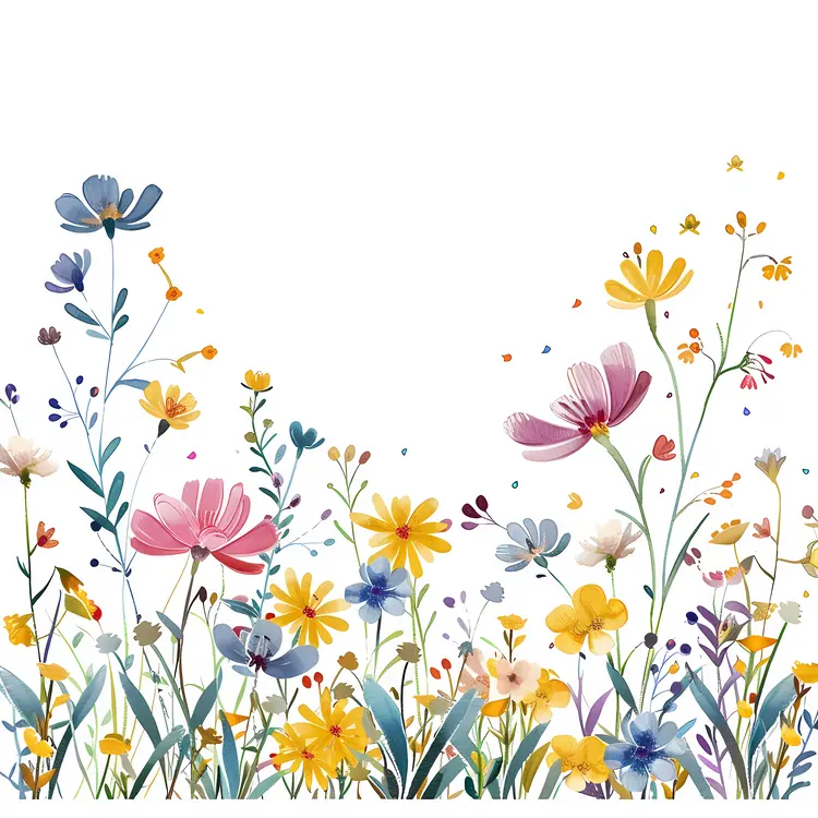 Vibrant Blossoms in a Meadow