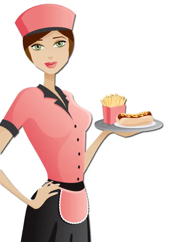 Waitress Serving Food