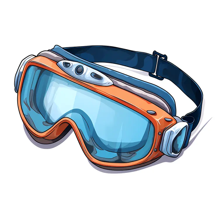 Orange Ski Goggles
