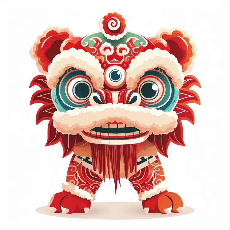 Cartoon Lion Dance Costume for Chinese New Year