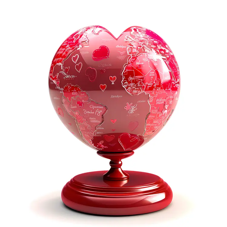 Heart Shaped Globe on Stand