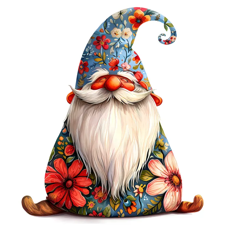 Colorful Gnome with Floral Attire