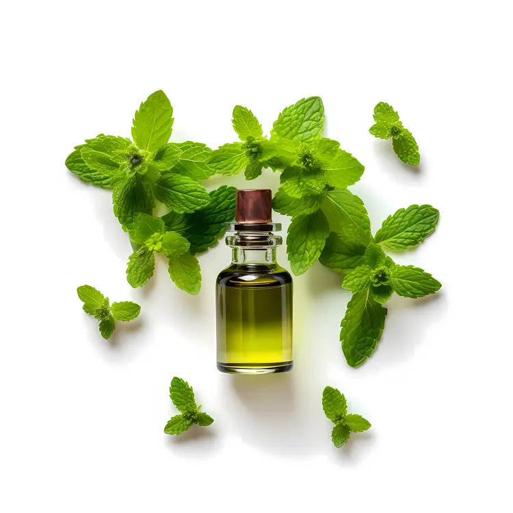 Mint and Oil with Leaves
