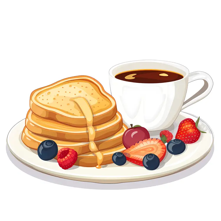Delicious Breakfast with Pancakes and Coffee