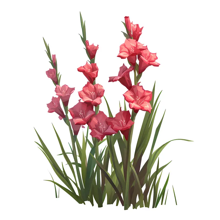 Pink Gladiolus in Bloom