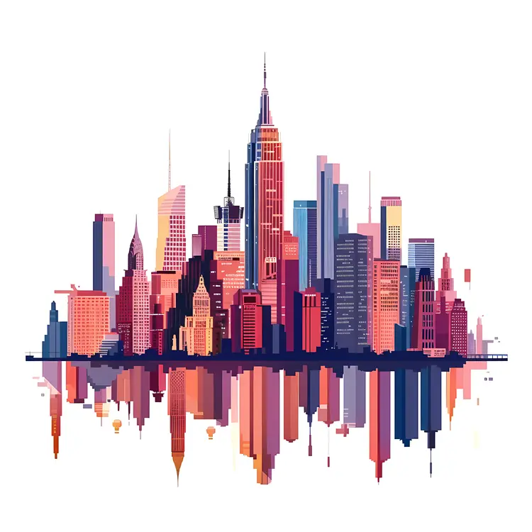 City Skyline with Reflection