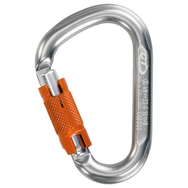 Silver Carabiner for Climbing Safety