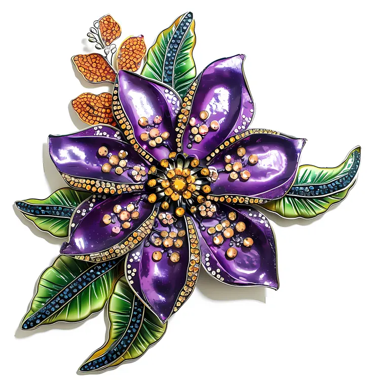 Purple Decorative Floral Art