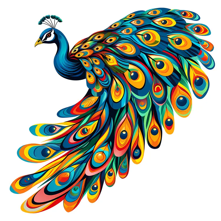 Colorful Peacock with Vibrant Feathers