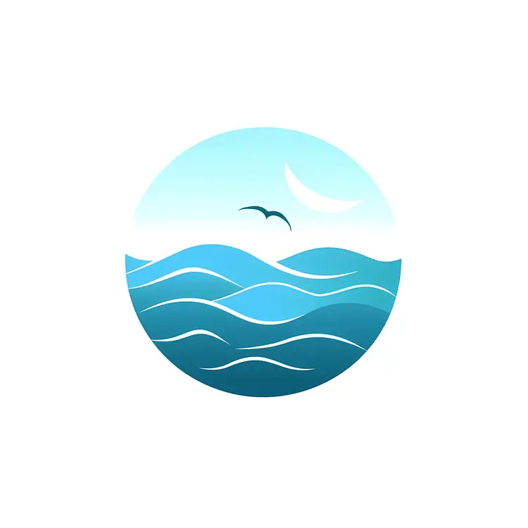 Calm Ocean Waves under the Moonlight