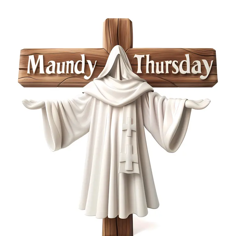 White Robe with Cross for Maundy Thursday