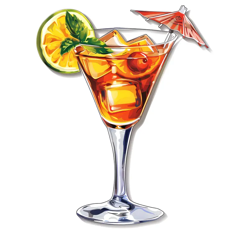 Single Cocktail with Fruit Garnish