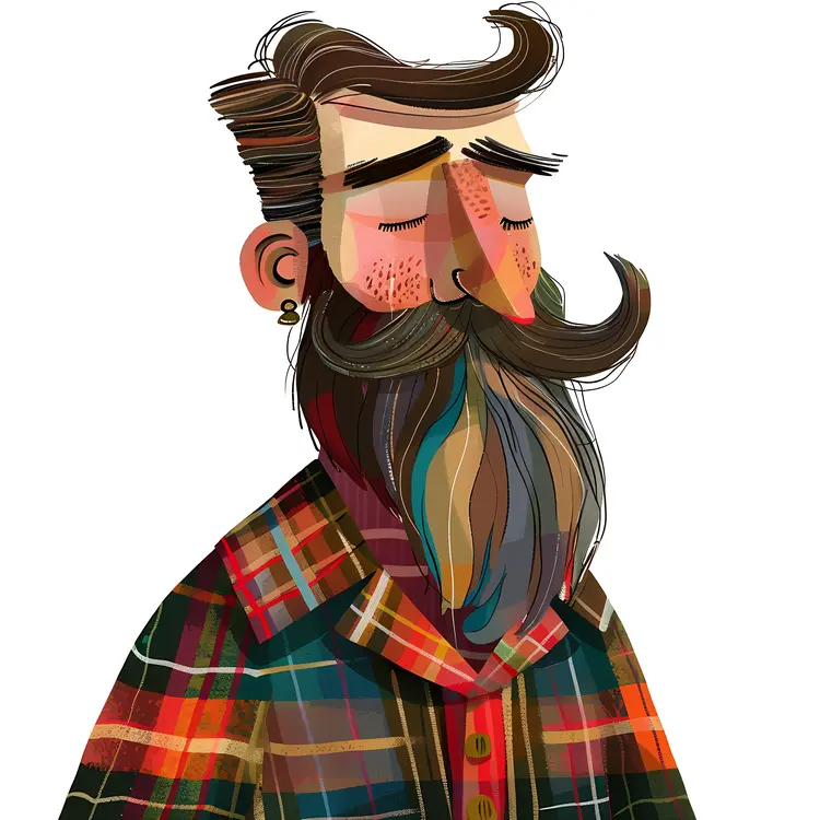 Man with Beard Illustration