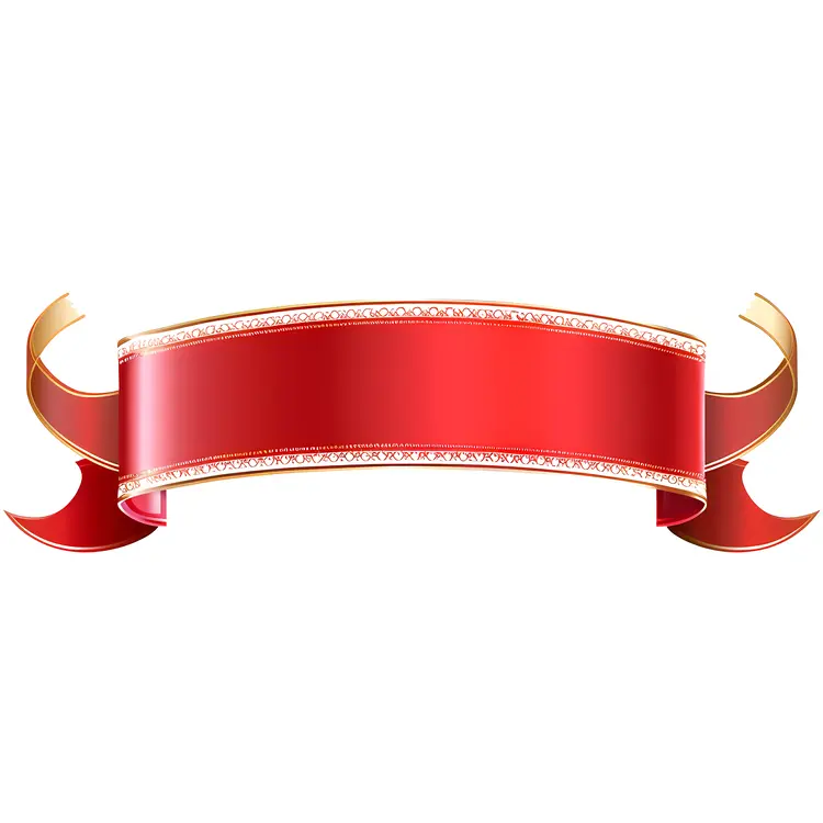 Red Decorative Ribbon Banner